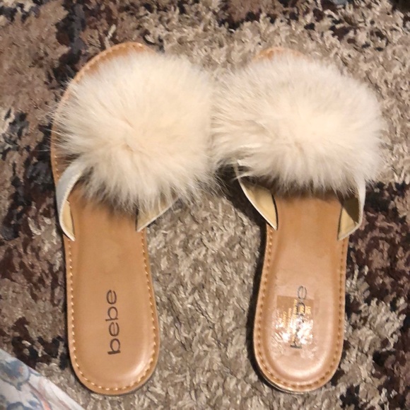 bebe katerina pom pom thong flat sandals